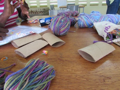 summer camp- making yarn dolls